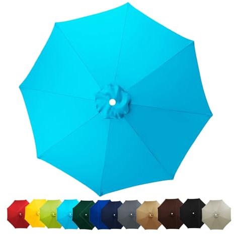 Toldo de repuesto para sombrilla de 3 metros, 8 varillas, Cubierta de Repuesto para sombrilla de patio trasero, piscina, sombrilla voladiza, 2m 2.7m resistente Cubierta de Repuesto ( Color : Lake blue