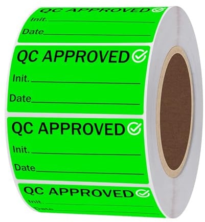 QC-Etiketten, 2,5 cm, Grün, Inventar-Qualitätskontrolle, Aufkleber für Lagerqualitätskontrolle, geprüft, bestanden, 1000 Stück (Farbe 3)
