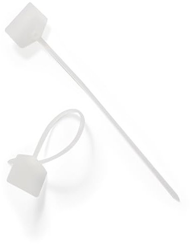 Marker Nylon Cable Ties, Nylon Cable Zip Ties with Label, Self-Locking Written-on Cable Mark Ties 6 inch for Cabling, Ethernet Wire Marking Label- White/ 100pcs