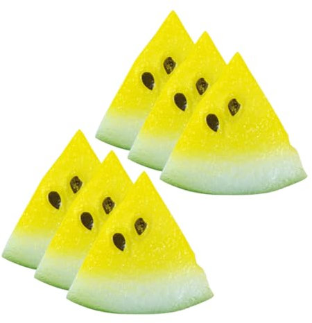 FOYTOKI 6stücke Miniatur-wassermelonen-scheiben Künstliche Früchte Für Puppenhaus-Dekoration Und Realistische Vielseitig Einsetzbar Als Fotorequisiten Für Kreative Projekte