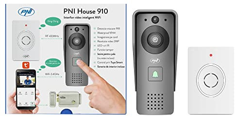 PNI smart Video Türsprechanlage House 910 WiFi HD, P2P, Elektroschlosssteuerung, Smart mit Anderen Tuya-kompatiblen Produkten