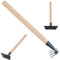 KADAX zappa da giardino per allentare, ventilare e diserbare il terreno, per giardino, foglia in metallo, accessori da giardino, zappa per erbacce, coltivatori (con manico in legno, corto 12 cm)