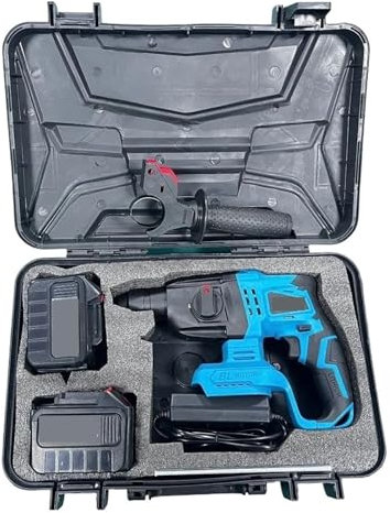 MZZYG Rotary Hammers Cordless Brushless 1-1/8 Rotary Hammer Drill-2-in-1 Multi-functional Heavy Duty Hammer Drill With Safety Clutch(With 2 6.0A and case)