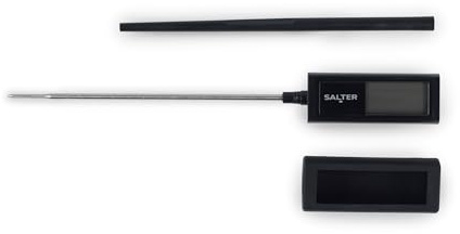 Salter Expert Meat Thermometer, Digital, 180mm Probe | Easy-read display, 0.1°C increments, -45°C to 200°C range, Celsius/Fahrenheit readings, includes probe cover, oven/BBQ use