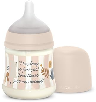 Suavinex, Biberón de 150 ml, con Tetina Fisiológica SX Pro de Silicona, con Válvula Anticólico. Biberón con Tetina de Flujo Lento (S). Bebés +0 Meses y Recién Nacidos. Wonderland, Rosa