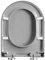 Wttfc Lunette De Toilette en Forme De D, Abattant WC avec Frein De Chute Noir avec Dégagement Rapide, Fixation Supérieure Simple, Lunette WC en Matériau UF, 36X45 Cm,Gris