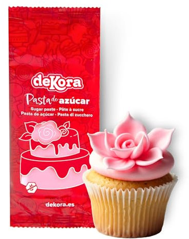 Dekora – Rosa Zuckerpaste Fondant 150g – Perfekt für Torten & Backdekoration – Gluten- und Laktosefrei – Vanillegeschmack – Weich, flexibel & leicht zu formen für kreative Dekorationen