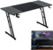 YRHome Table de gaming 160 x 60 cm Bureau de jeu robuste PC Table PC Noir avec porte-gobelet et revêtement en fibre de carbone 2 ouvertures pour câble, table de jeu, bureau sans LED