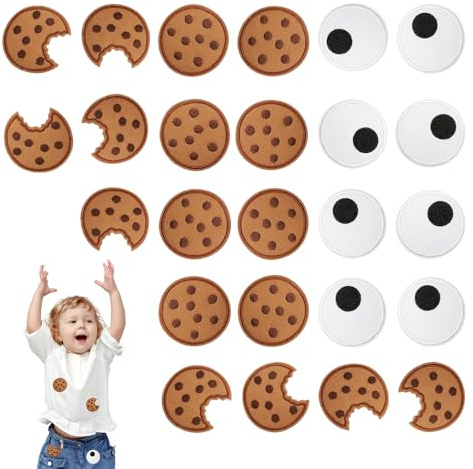 25 Stück Cookie Aufnäher Bügelbilder Weihnachtenk Aufnäher zum Aufbügeln für Kleidung Stoffflicken zum Aufbügeln Abzeichen Cookie Patches zum Aufnähen, für Kleidung, Hüte, Nähen und Dekoration