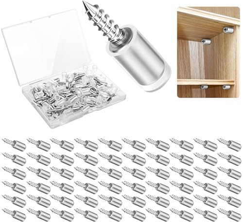vsshe 60 Pezzi Supporti Per Mensole, Perni per Mensola, Perni Per Mensole Mensola Armadio, Staffe per Mensoles con Manicotto in Gomma, Staffe Supporti Tasselli per Mobili Armadi Libreria