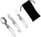 HEMOTON 1 Ensemble cuillère portable couverts ustensiles de camping vaisselle en acier inoxydable coutellerie ustensiles de pique- vaisselle multifonctionnelle de camping Noir