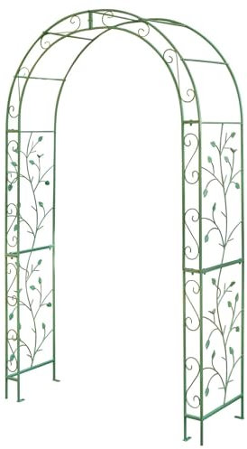 JCVCCV W120/150cm (3.9/4.9ft) Heavy Arche, Vintage Wrought Iron Arbors, Wedding Arch Indoor Outdoor Garden Patio Bridal Party Decoration(Green,122 * 220cm/4 * 7.2ft)