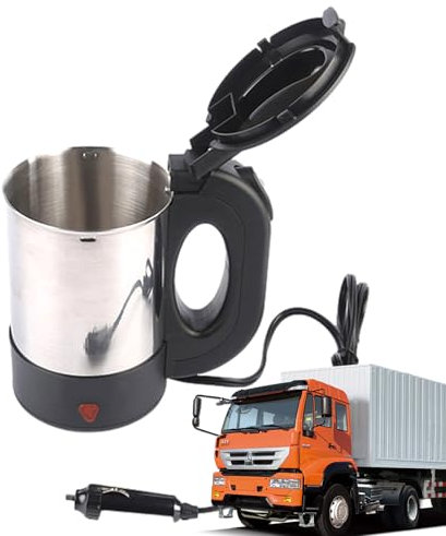 Electric Travel Kettle - Flexible Auto Kettle, Compact Boiler | 12v Vehicle Hot Water Pot, Car Heating Mug With Shut-off, Perfect For Preparing Drinks Soups While Commuting Or Camping