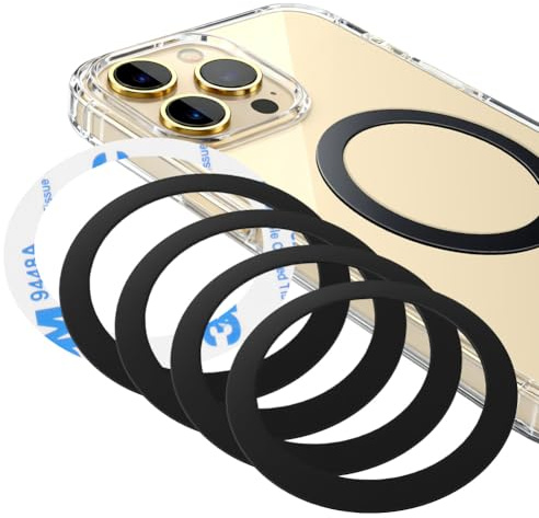 ABOHU Ring Aufkleber Metallring für MagSafe, 6 Stück Selbstklebend Magnetring für Handyhülle, Metall Magnet, Ring Metallplatte für iPhone/Samsung/Android Phone Cases, Magnet KFZ Auto Handyhalterung