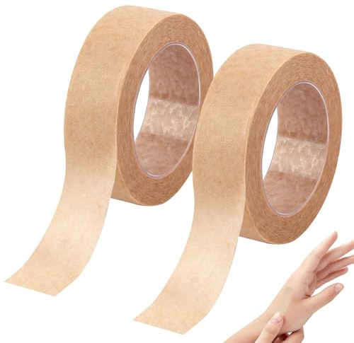 2 Rollen Nasen Tape, Flexibles & Atmungsaktives Selbstklebendes Nasen Tape | Mikroporöses Klebeband für Wimpernverlängerung, Wundversorgung und Sport, Hautfarbe (1,25 cm x 9,14 m)
