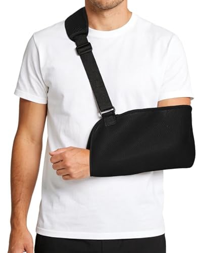 CERCTLA Armschlinge Schulter, Verstellbare Schulterorthese, Einstellbar Armschlaufe Mit Atmungsaktivem Mesh für Damen und Herren, zur Fixierung des Handgelenks und Ellenbogens