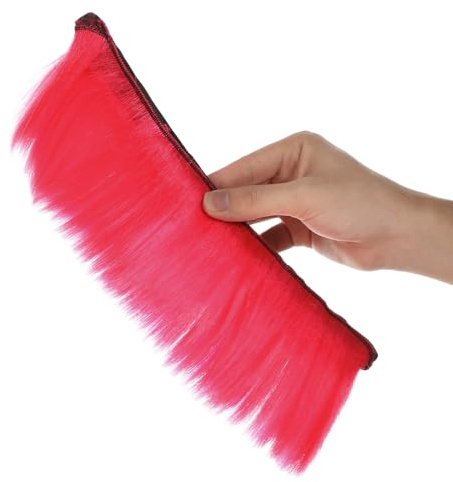 Dekoratives Haarteil, Rosa Cosplay Helmperücke aus High Temperature Silk | Bühne und Feiertag, Fluffige Optik, Hautfreundlich und Bequem, für Damen und Herren