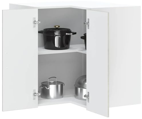 THOYTOUI Küchen-Eckhängeschrank Betongrau Holzwerkstoff für Küche und Zuhause - Platzoptimierender Aufbewahrungsschrank als Deko-Element
