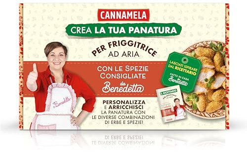 CANNAMELA – Box Esclusivo Fatto in casa da Benedetta per Friggitrice ad Aria - Kit con Panatura di Mais Classica & Spezie ed Erbe - Per Piatti Croccanti e Gustosi - Con Ricettario Esclusivo.