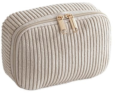 Travel Makeup Bag - Corduroy Large Capacity Pouch, Soft Corduroy Cosmetic Organizer, Fashion Pencil Case | Toiletry Storage for Women Girls School Office Travel Stationery Lipstick Eyeshadow, C, siehe