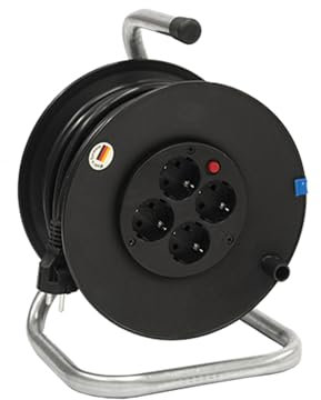 Bachmann 392.180 Kunststoff Kabeltrommel, 4x Schuko, 25 m