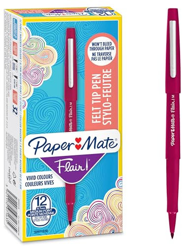Paper Mate Flair Filzstifte | mittlere Spitze (0,7 mm) | Grün | 12 Stück