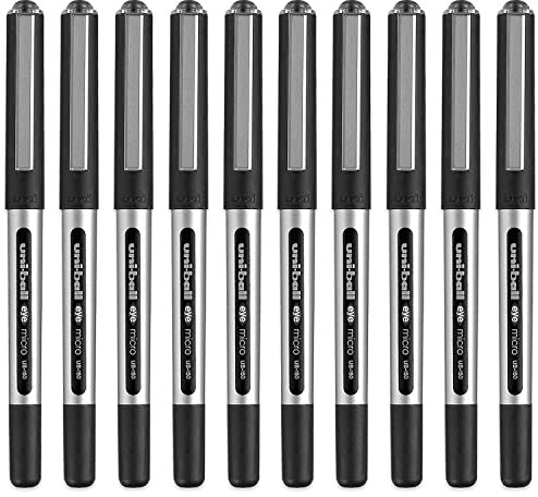 Uni-ball Eye Micro Ub-150 Gelschreiber, 0,5 mm, Uni, Mitsubishi-Bleistift, Schwarz, 10 Stück