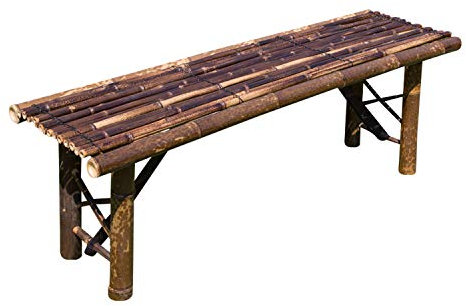 Homestyle4u 1032, Gartenbank Holz, Holzbank Braun Bambus, 120 cm