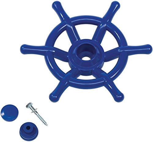 Little Duck Bear Pirate Boat Steering Wheel Solid Plastic Kids Climbing Frames or Tree Houses -Dark Blue-Heavy Duty.