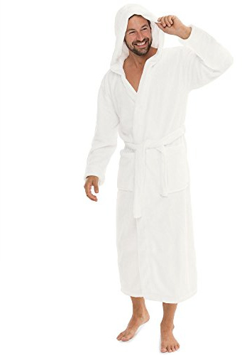 CelinaTex Florida Bademantel Damen Morgenmantel Herren Coral Fleece Saunamantel Microfaser Kapuze Unisex