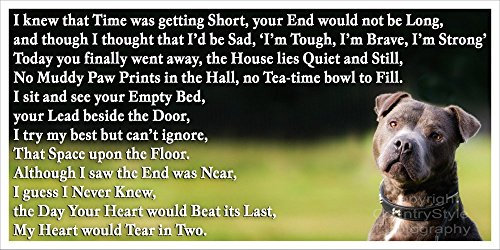 Blue Grey Staffordshire Bull Terrier Staffy bereavement pet dog loss memorial Flexible Fridge Magnet - That Space upon the Floor