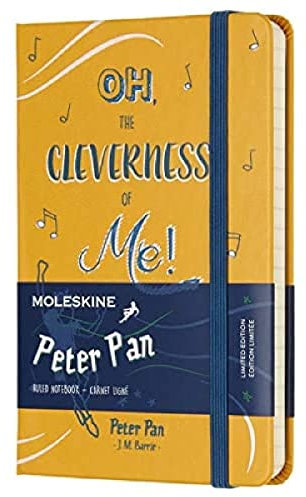 Moleskine Taccuino Peter Pan in Edizione Limitata, Notebook a Righe con Grafica e Dettagli a Tema Peter Pan, Copertina Rigida, Formato Pocket 9 x 14 cm, Colore Giallo Arancione, 192 Pagine