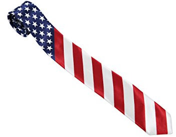 Komonee USA Stars Stripes Flag Tie Mens Formal Wear United States Of America Olympics Party Business Fancy Dress Necktie