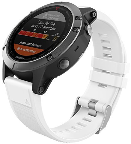MoKo Armband Kompatibel mit Garmin Fenix 7/7 Pro/6/6 Pro/5/5 Plus/Forerunner 965/955/945/Instinct Solar/Instinct 2, Quick Fit 22mm Silikon Ersatzarmband Uhrenarmband Sportarmband, Weiß