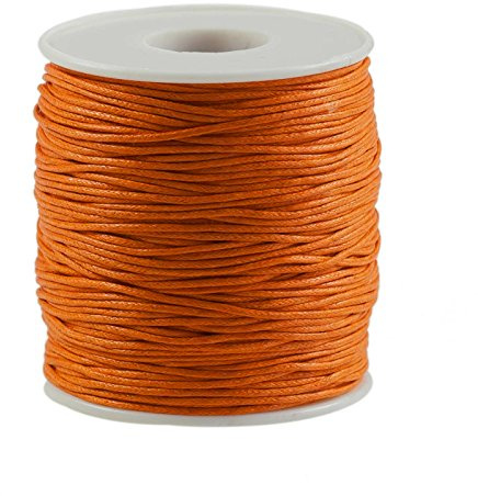 90m gewachste Baumwollschnur 1mm auf Spule Schmuckkordel Schnur Seil Farbwahl