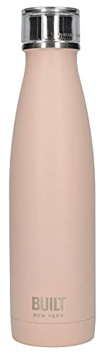 Built Perfect Seal Double-Walled Insulated Stainless Steel Water Bottle, 480 ml, Pale Pink