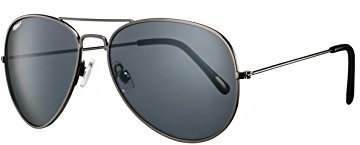 Zippo Eyewear - Flash Pilot Sunglasses - UV400 Protection - Zippo Logo - Adult Unisex - Metal Construction - Made in USAlic Grey Frame, Smoke Grey Lenses, Black Temple