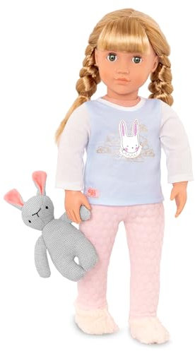 Our Generation BD31147C1Z Kids Toys 46 cm Sleepover Doll, Adorable Pajama Doll with Soft Toy Rabbit, Perfect for Kids Ages 3-8 for Cozy Sleepover Fun Suitable for all sets of dolls with 46 cm size