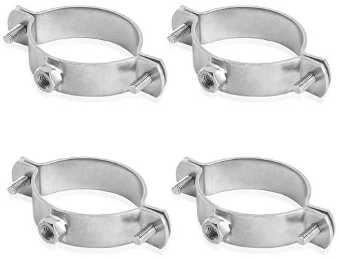 PRIOstahl® Rohrschellen aus Edelstahl V2A f. Stockschrauben - Rohrhalter Rohrbefestigung Rohr (1 1/2 Zoll, 45-52mm, 4 Stück)