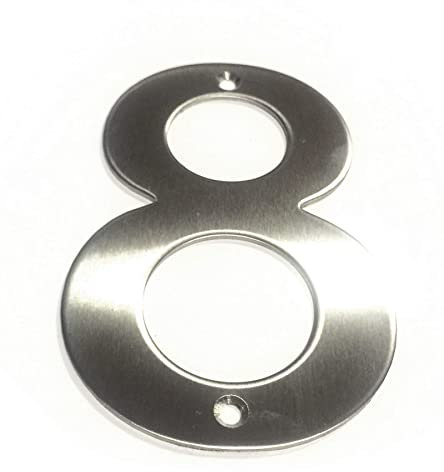 Brushed Stainless Steel House Numbers Screw on All Numbers 10cm Tall - 1 to 9999#(None)~(None)~8