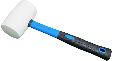 Weißer Vollgummihammer, Fiberglas-Griff mit weichem Gummigriff, Gesamtgewicht 1,2 kg, nicht abfärbender Hammer (907 g)