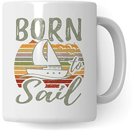 Pagma Druck Tasse Segeln Geschenk | Kaffeetasse für Segler | Tassen Segelboot/Segelschiff Geschenkidee zum Segeln für Bootsfahrer