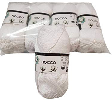 filati tre sfere Tresfere Cotone per Maglieria Fiocco Pacco 250g, (Bianco) Colore 7000