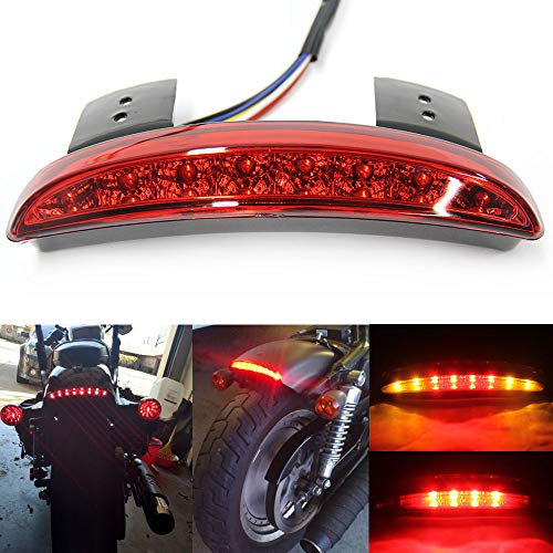 DREAMIZER 12V 8LED Motorrad Rücklicht Bremslicht Rote Hinterer Kotflügel Bremslicht mit Blinker für Sportster XL883N 1200N XL1200V XL1200X
