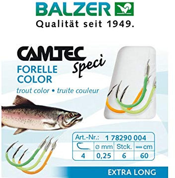 Balzer Camtec Speci Forelle Color UV Active Gr. 12 60cm 178290012 Forellenhaken