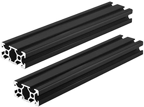 2pcs 500mm 2040 Aluminiumprofil Extrusions Frame Europäische Norm Eloxierte schwarze Linearschiene für 3D-Drucker und CNC-DIY-Lasergravurmaschine (500MM)