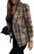 Onsoyours Femme Blazer à Carreaux Élégant Manches Longues Slim Fit OL Bureau Affaires Veste De Costume Devant Ouvert Manteau Cardigan Blouson Jacket A Kaki L