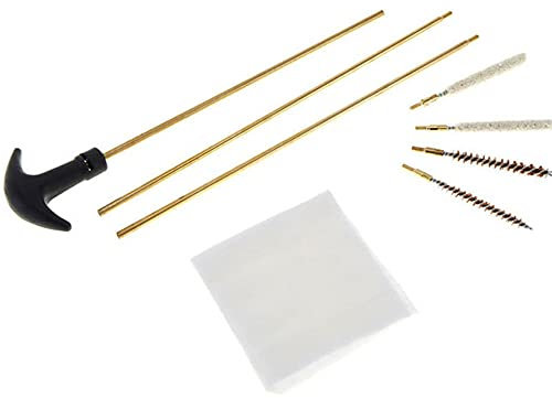 Tiardey Kit de tiges de Nettoyage pour tiges 3 pièces, brosses, serpillières, Embouts, Patchs. Jusqu'à 67 cm de Long.