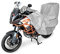 Motorrad Abdeckplane Motorradabdeckung Motorradgarage Adventure mit Box 215-245 cm Grau Wasserfest & Extrastark Outdoor Abdeckplane gegen Regen Schnee Wind UV-Strahlung Laub und Anderen Schmutz