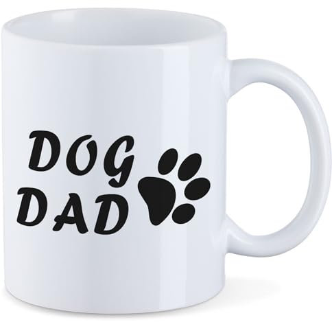 huuraa Kaffeetasse Dog Dad Geschenk Tasse Weiß 330ml Dog Dad Geschenkidee